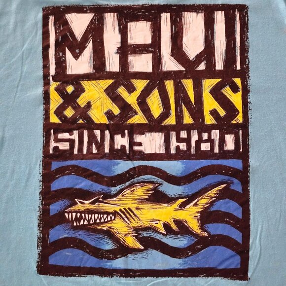 Maui & Sons Shark Graphic T-Shirt XL Ocean Blue - Picture 2 of 6